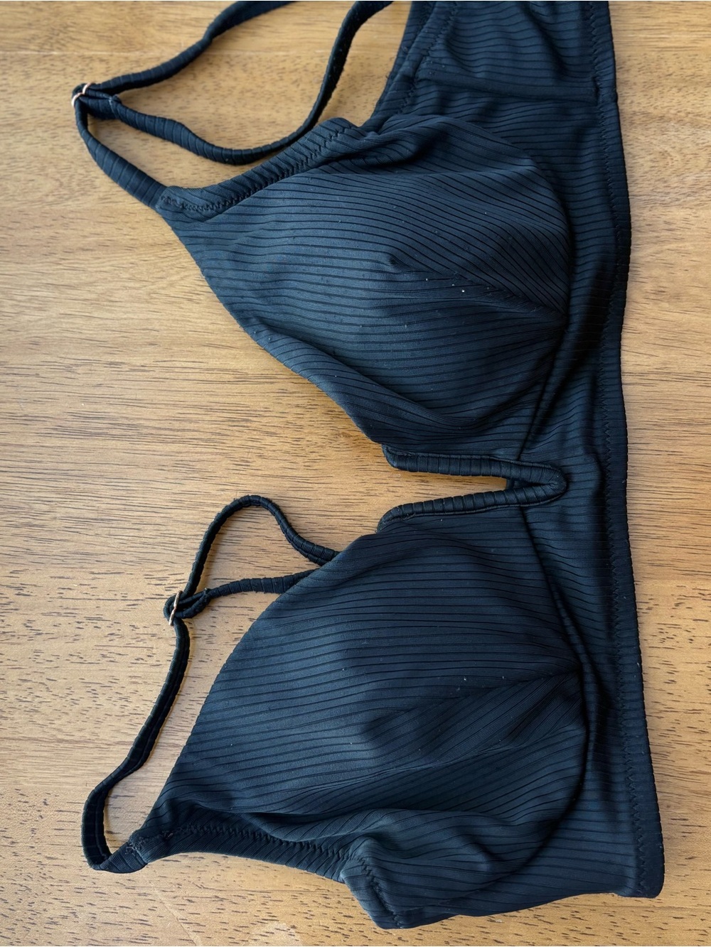 Shade & Shore Black Ribbed Swim Top